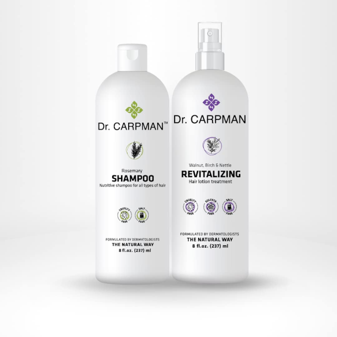 Dr. Carpman - Nutritive Shampoo and Lotion for Hair Growth - All-Natural Thinning Hair Regrowth Formula - Anti Hair Loss Treatment for Women & Men - Ideal for Color Treated Hair - 2 x 8 fl. oz.