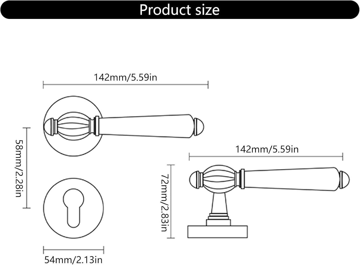 1 Set Metal Alloy Door Handle Modern Door Handles Homes Security Set for Renovations & Enhancement Homes