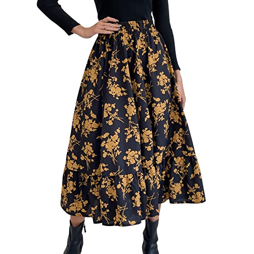 Gonna Lunga da Donna con Motivo Floreale/Leopardo