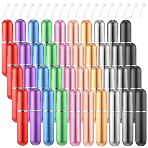 Boao 40 Pcs Refillable Perfume Atomizer Perfume Bottle Travel Bulk Portable Mini 5 ml Spray Bottle Compatible with Dispenser Pump Transfer Tool for Cruise Travel Outgoing