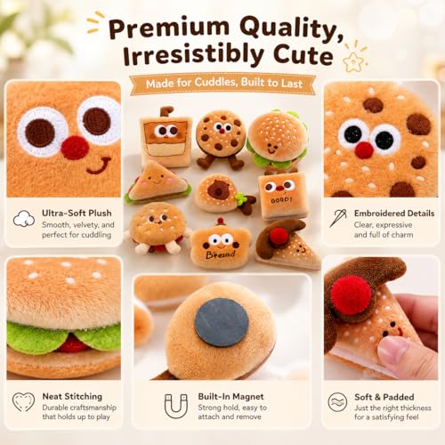 Set de 9 imanes de frigorífico de comida de peluche miniatura 5
