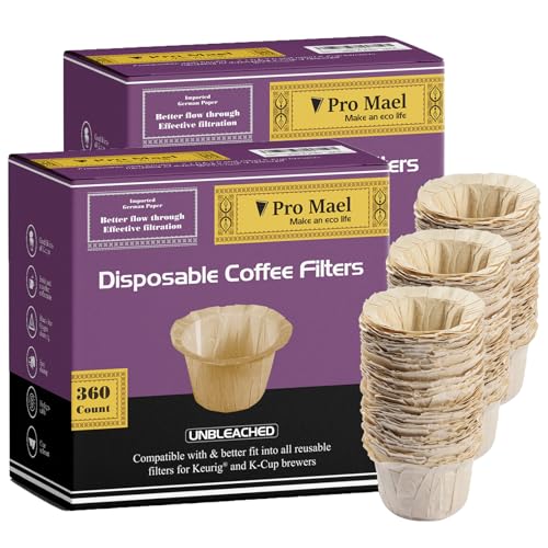Pro Mael 720 Disposable K Cup Paper Filters for Keurig 1.0&2.0, Unbleached