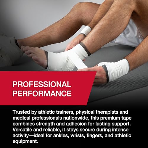 Image of Mueller Sports Medicine Premium Athletic Tape, 10 Pack, White - Quality Hospital-Grade Athletic Tape, Easy to Tear for Fast & Effective Taping, 1.5 inch x 15 Yards Per Roll