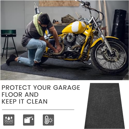 Oil Spill Mat for Garage: 60 x 36 Inches, Absorbent, Reusable, Black