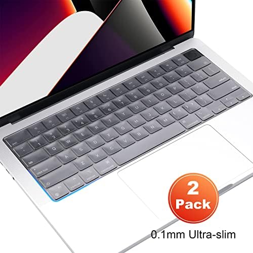 (2 Pack) ProCase Keyboard Cover for Newest MacBook Pro 14 Inch & MacBook Pro 16 Inch 2021 Model A2442 A2485 , Ultra Thin TPU Keyboard Protector for MacBook Pro 14 & 16 M1 Pro M1 Max Chip -Clear