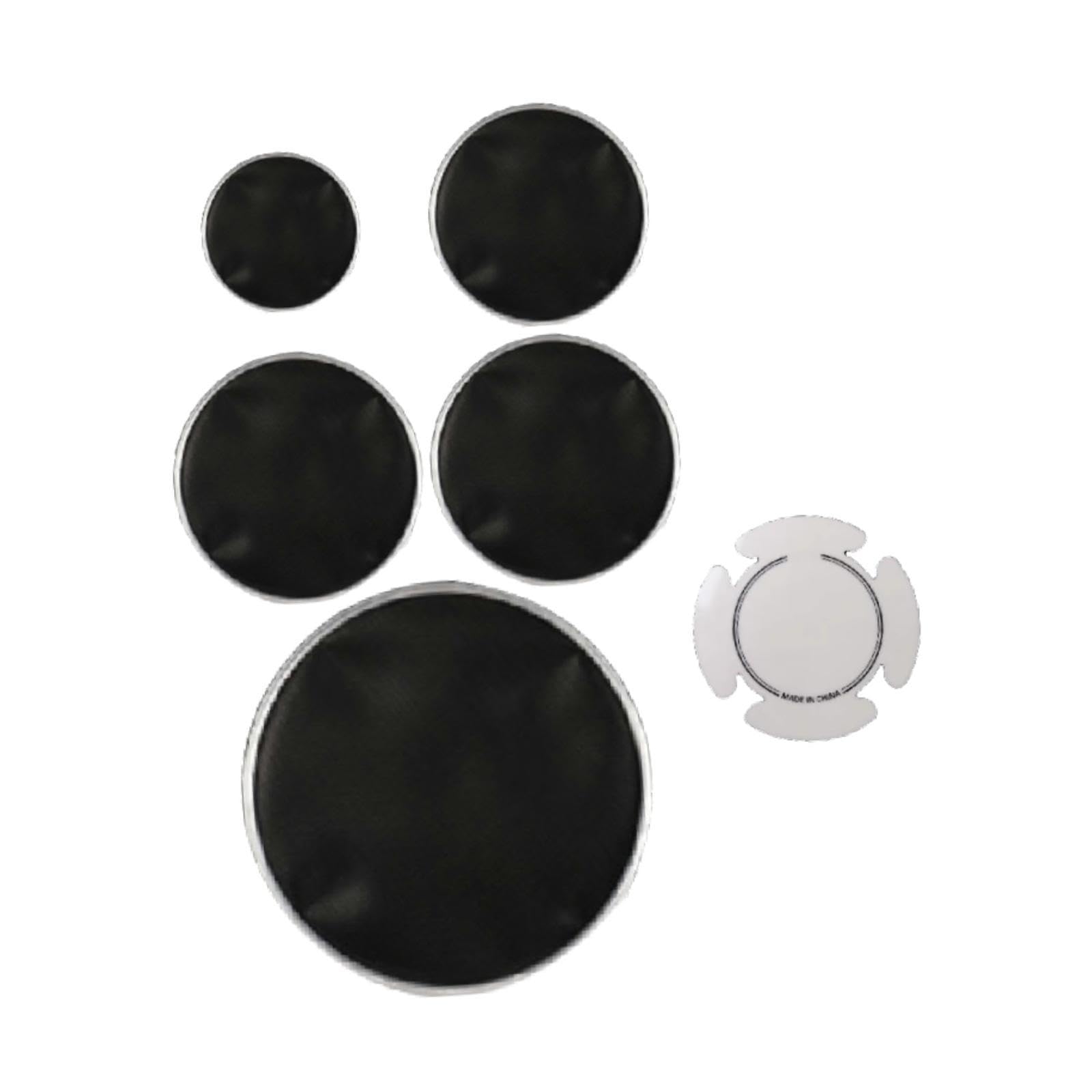 Menolana 5Pcs Drumhead Professional Practical,Reduces Volume,Quiet Practice Silent Mute Drum Set Head Skin for Practice Kids Beginners, Style B