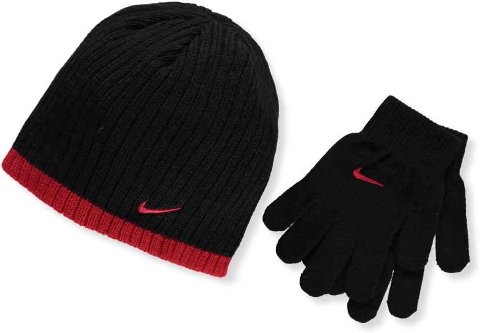 Nike Boy`s Knit Beanie & Gloves Set