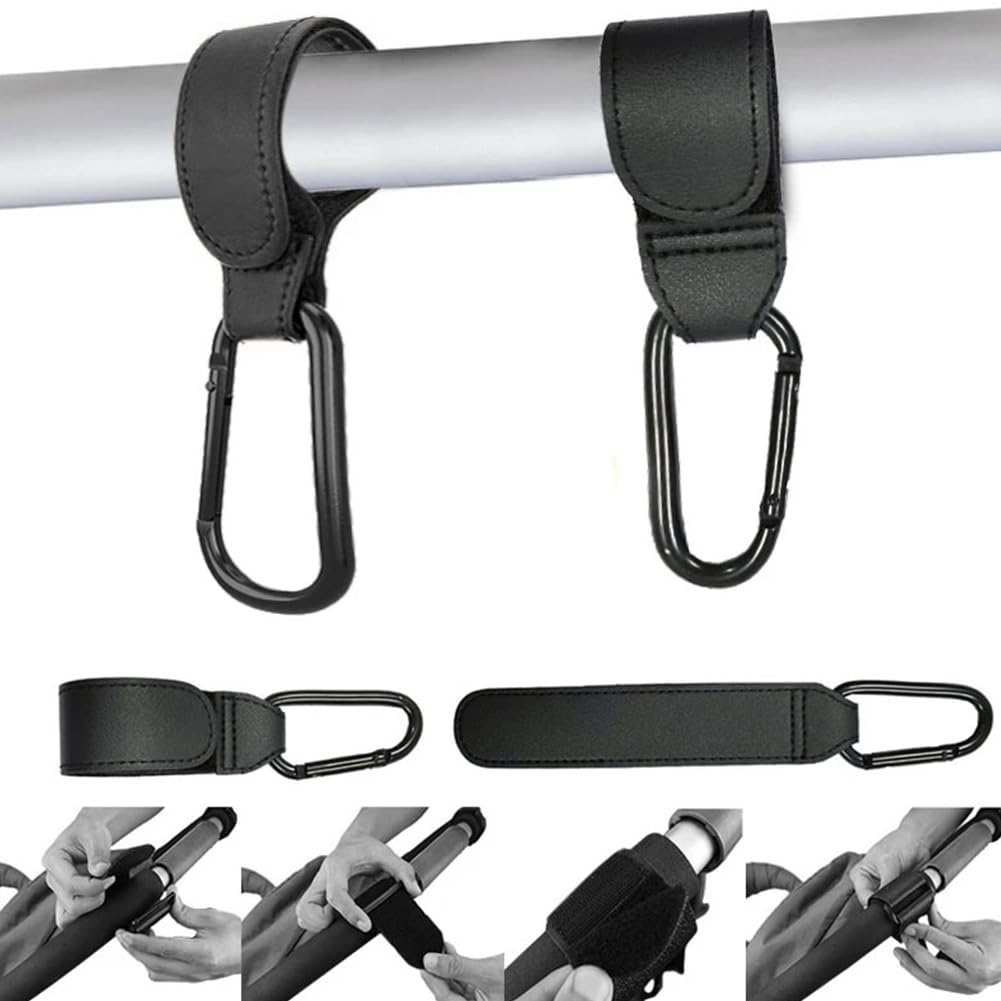 Ganci Universali Per Passeggino - 2 Pezzi In Pelle PU, Porta Borse E Accessori Per Mani Libere - Foto 9