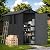 Devoko 4×8 FT Resin Outdoor Storage Shed, Garden Shed with Floor, Lockable Door and Two Windows, Waterproof Outside Plastic shed for Backyard Bike, Tools, Lawn Mower, Dark Grey