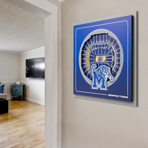 Image of YouTheFan Officially-licensed NCAA Stadium Series 3D Wall Art - multi-layer team stadium replica, detailed sports fan gift, indoor decor