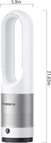 Miniatura 7 de Ventilador sin aspas para dormitorio, ventilador de torre de 22 pulgadas con control remoto, 8 velocidades, temporizador de 9 horas, oscilación de