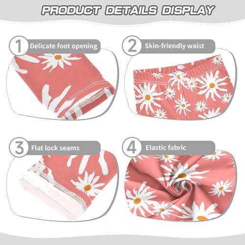 Daisy Flower Girls Leggings,Workout Leggings for Girls Toddler Athletic Leggings Size for 3-10T3