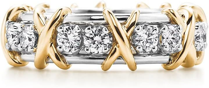 925 Sterling Silver Six Stone Gold Plated Design Ring White CZ Stone Also a Great Choice for Wedding Gift