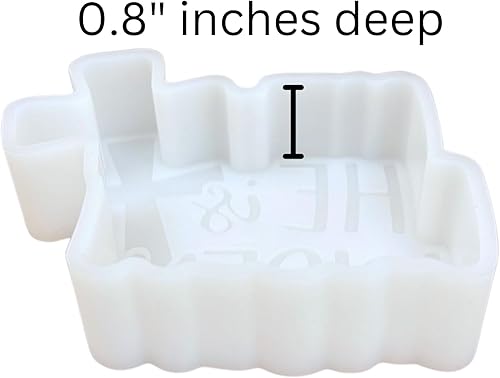 Miniatura 4 de He is Risen with Cross Jesus Car Freshie - Molde de silicona de 3 x 3.75 x 0.8 pulgadas con palabras y citas religiosas cristianas para perlas