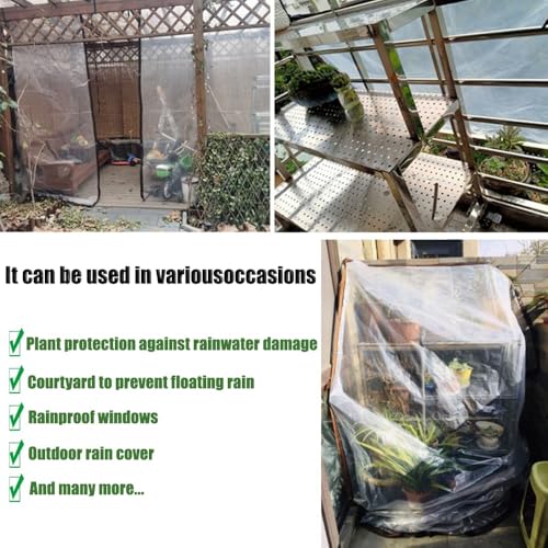 Lona impermeable transparente de PVC con ojales para proteger el exterior 3