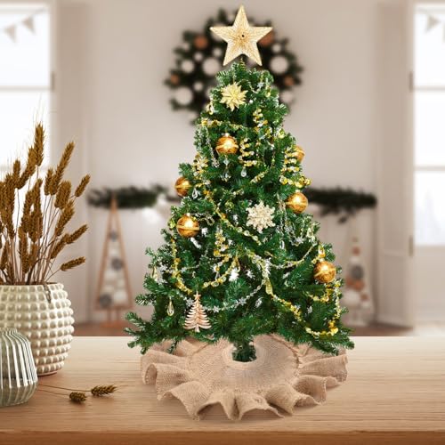 Tatuo 13.8 Inch Mini Tabletop Christmas Tree Skirt Decor Fit