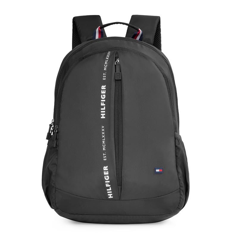Lebron Unisex 14 Inch Laptop Backpack - Black | Rain Cover | Water Resistant | 3 Compartment | 31 L Capacity | Casual Wear | Zipper Closure | Adjustable Strap-image-49