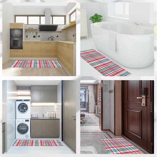 Tapis antidérapant cuisines rouge lavable pour sol sécurisé