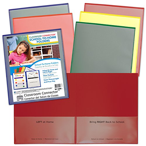 C-Line Classroom Connector School-To-Home Folders, Assorted Colors, 36 Per Box (32000-36) #TOP1