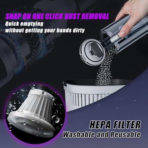 Image of Cordless Handheld Vacuum Cleaner, Rechargeable Mini Vacuum Cleaner, 16000Pa Handheld Portable Small Vacuum Cleaner with Multiple Nozzles, Dust Duster for Car, Home, Office, Pets