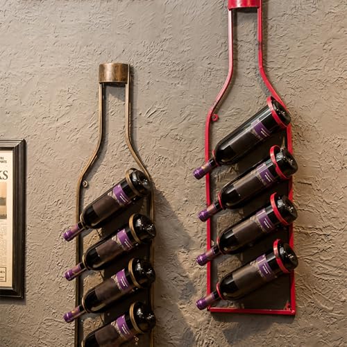 Soporte para 4 Botellas de Vino de Pared Rojo miniatura 6
