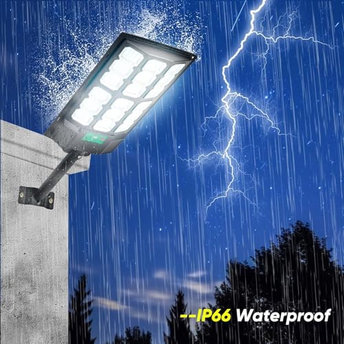 Image of kh Solar Street Light Motion Sensor, 288 LED, 120 W, 6000 K Dusk to Dawn Solar Flood Lights Outdoor Waterproof with Remote Control, LED Solar Lights for Outside Garden Yard, Parking (Pack 1)