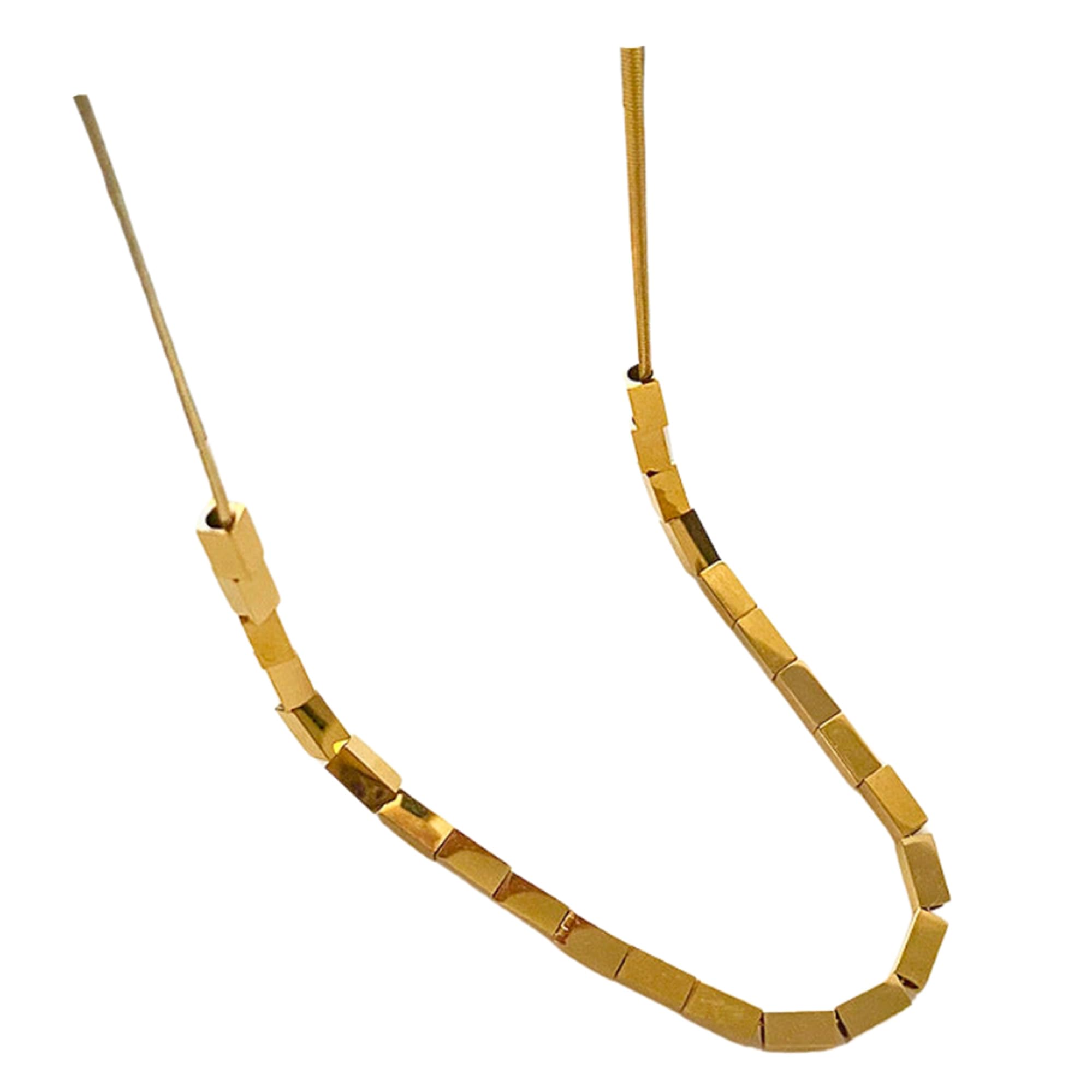 GEHNEY joy of jewels JN61 Titanium Steel fancy Gold Bar necklace for girls long Sleek simple Korean Style chain necklace for girls aesthetic Jewellery for Women & girls necklace