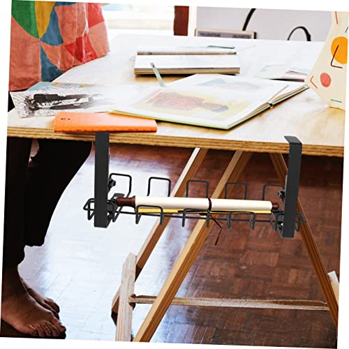 OSALADI organizador de cables bajo escritorio cesta porta cables bandeja de gestión con lazos para oficina en casa, estudio y dormitorio miniatura 6