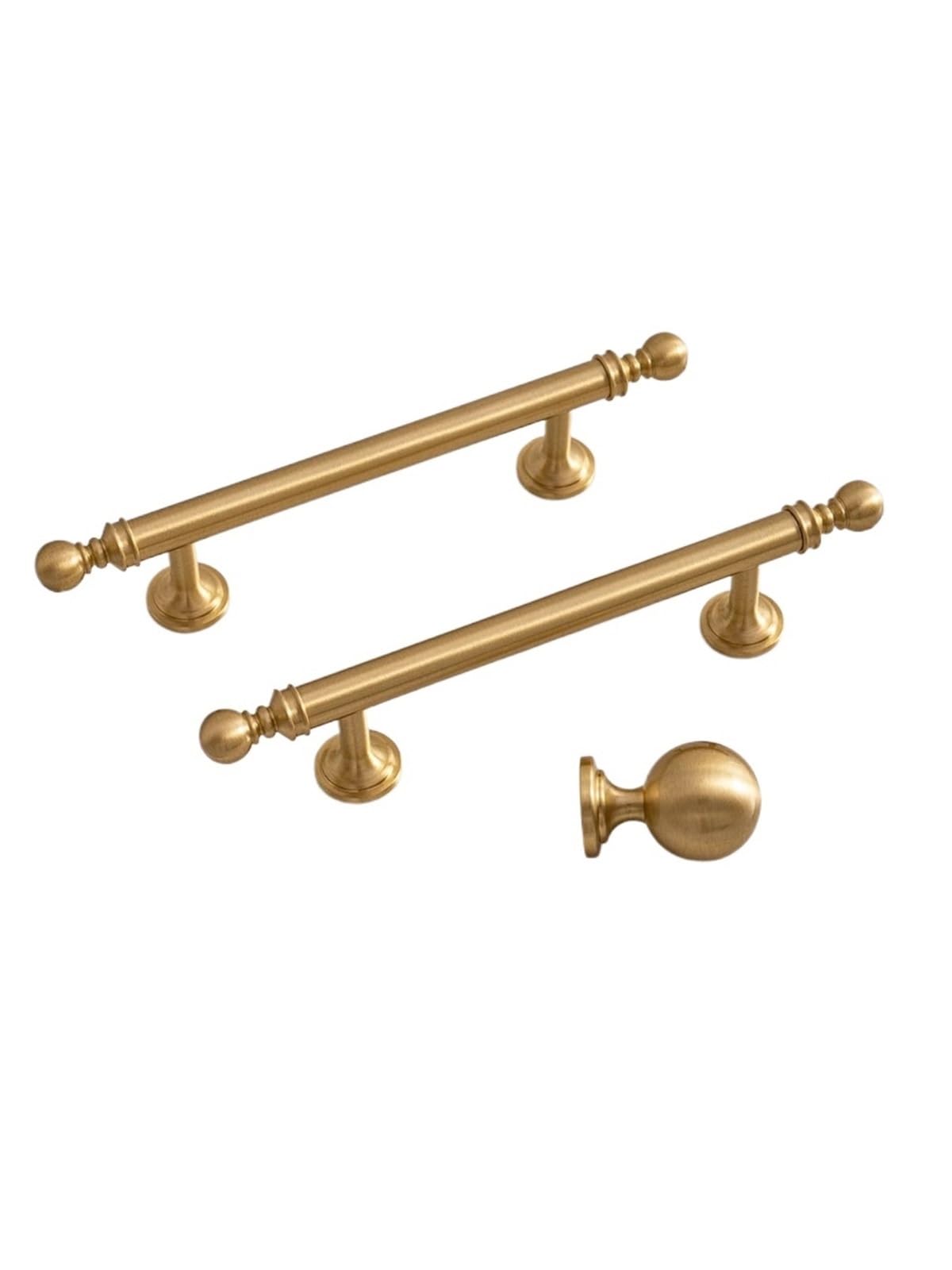 Qvorlth 911-96-Tbs Vintage Cabinet Pulls Solid Brushed Brass Handle Kitchen Cabinet Pull Wardrobe Drawer Knob Hardware Furniture Handles(911-96-Tbs)