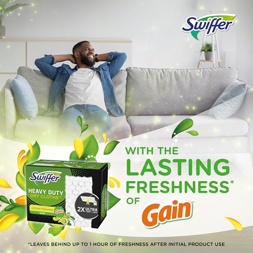 Swiffer Sweep + Mop, Dry Pads Refill, Floor Cleaner for Dirt, Dust, Hair, Cleaning Cloths for Mopping Home, Bathroom, Kitchen, All Purpose Multi-Surface Floor Wipes, Heavy Duty, Gain, 40ct - image 3