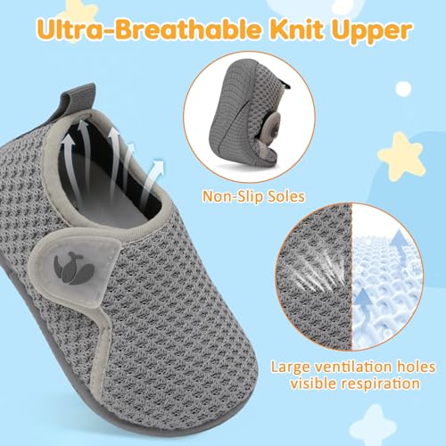 Image of FEETCITY Toddler Walking Shoes Slip On Toddler Shoes Boys Girls Kids Sports Sneakers Casual School Shoes Barefoot Shoes