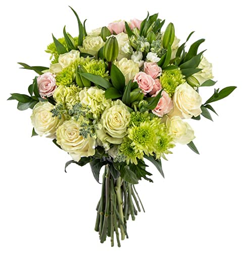 Maya’s Flowers Fresh Cut White Lilies Mixed Bouquet | Family Farm Direct | For Gift, Home Décor, Dinner Party, Wedding | Multi Color | Delivered Prime Overnight