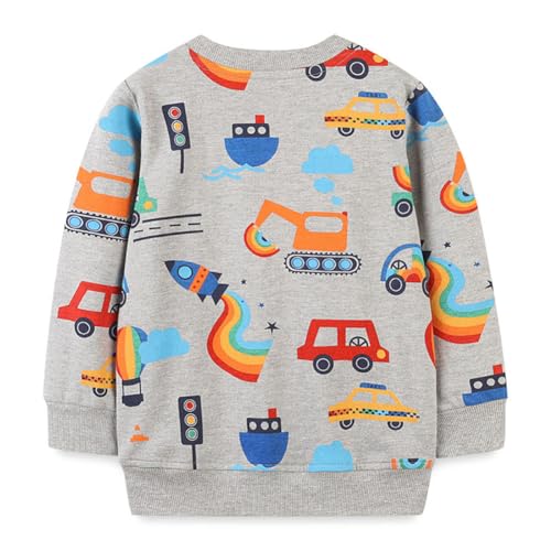 Boys Sweatshirts Casual Sweatshirts Cotton Sweatshirts Long Sleeve T-shirts Crew Neck Cartoon Tops for Boys-4142