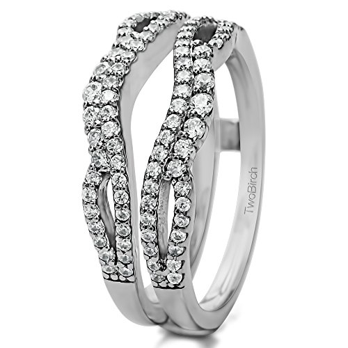 TwoBirch 0.57 Ct. Double Infinity Wedding Ring Guard Enhancer in Sterling Silver (CZ or MOISSANITE)4