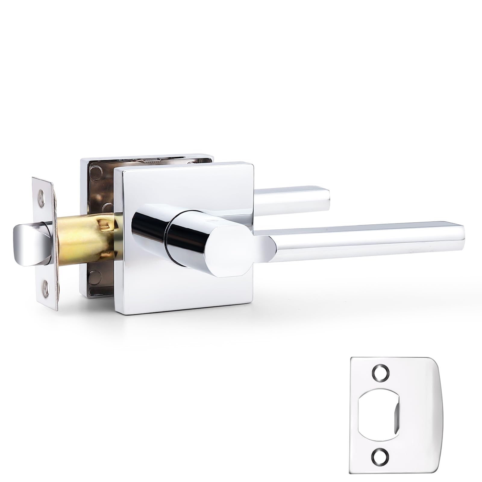 Probrico Door Handle with Lock - Brushed Nickel -30