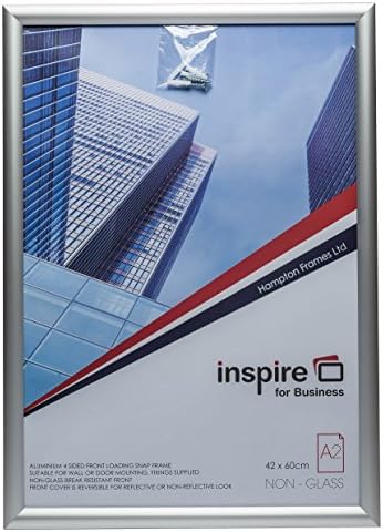 Hampton Frames SNAP Poster Certificate Photo Display Snap Frame Silver A2 (42x59cm) SNAPA2S