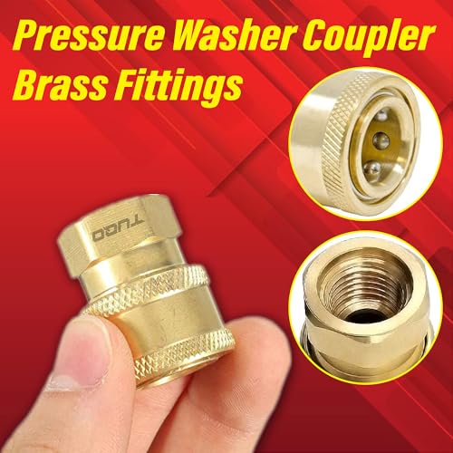 Image of TUQO Quick Connector Coupler /Adaptor,Brass made, suitable to connect accessories to the Pressure Washer /Foam Lance, Quick Nozzle, Under Carriage Clearer Attachment, etc. (Pack of 2) (1 /4 inch) - SV09