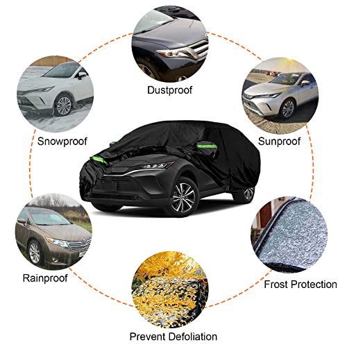 Image of 6 Layers Waterproof Car Cover Replace for 2009-2026 Toyota Venza | All Weather Car Cover with Cotton Liner, Zipper Door, Windproof Bands for Snow Rain Dust Protection