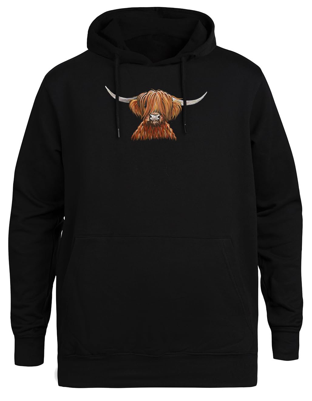 Scozzese Peloso Highland Felpa Nera Unisex Eco-Friendly Unisex Black Hoodie Eco-Friendly Hooded Jacket