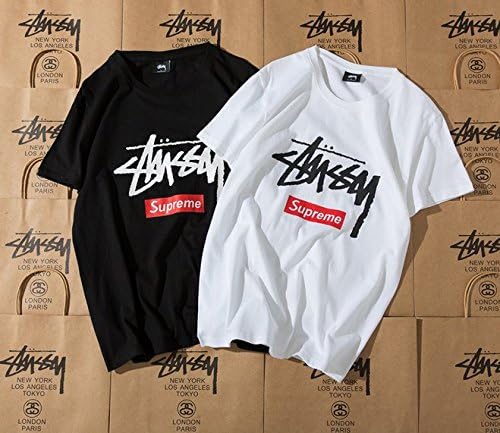 Amazon シュプリーム Supreme Stussy メンズtシャツ 半袖 ファッション 並行輸入品 Tシャツ カットソー 通販