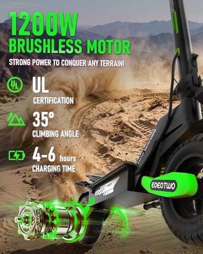 Image of Electric Scooter for Adults,31 /38 MPH 1200W /2400W Peak Motor | 11 inch Off-Road Tires Fast E Scooter, Up to 20 /45 Miles Range, Dual Suspension, 330 lbs Max Load, Foldable