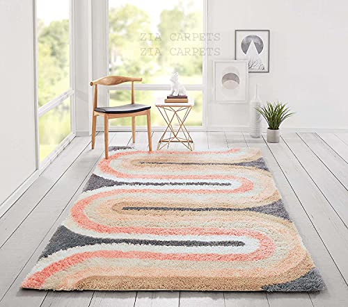 Image of Modern Quality Carpet /Trending Design Hand Woven Fluffy Rug /Mats for Bedroom /Dinning Hall /Living Room 2-inch Thick [Size 12x12 Square]