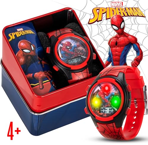marvel spider-man kids watches  digital display interactive features adjustable strap vibrant spider-man graphics durable for active kids