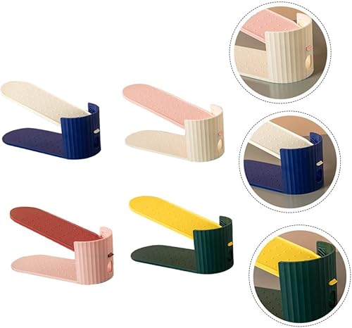 Miniatura 7 de Cabilock Zapatero de almacenamiento para zapatos, 4 piezas, ranuras para zapatos, apilador, ranuras ajustables para zapatos, organizador de zapatos,