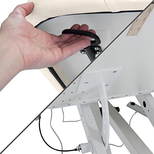 Image of EarthLite Ellora Electric Lift Massage Table with Manual Tilt, Made in USA, 32 inch x 73, Vanilla Creme