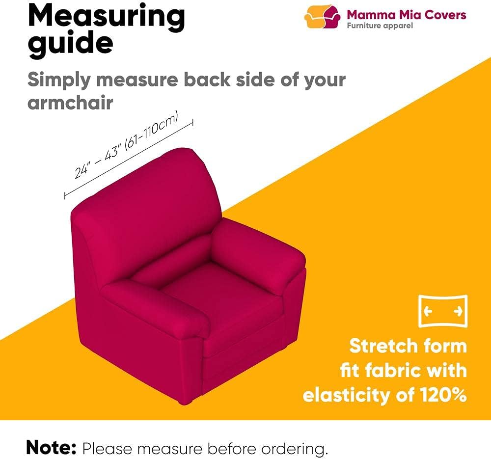 Chair Cover - Armchair Cover - Armchair Slipcover - Soft Polyester Fabric Slipcover - 1-Piece Form Fit Stretch Stylish Furniture Protector - Velvet Collection - Forest Green (Chair) : Home & Kitchen