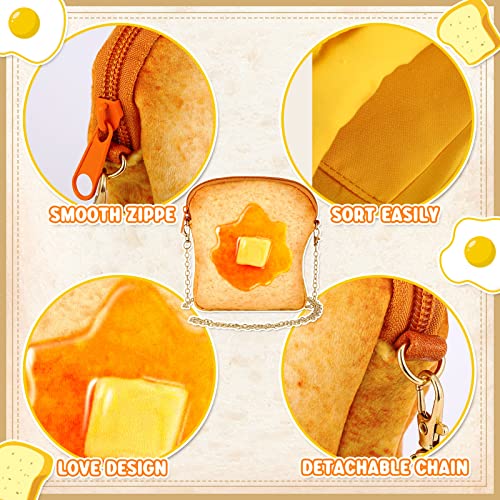Mixweer Toast Purse Butter Toast Shoulder Bag Crossbody Handbag Novelty Purse with Strap Messenger Food Pouch for Women 5
