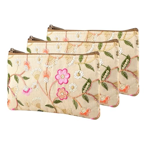 Kuber Industries 3 Pcs Polyester Traditional Hand Purse Ladies wi...