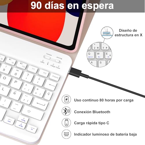 Funda teclado Xiaomi Redmi Pad SE 11 para escribir rápido sin errores en pantalla táctil 4