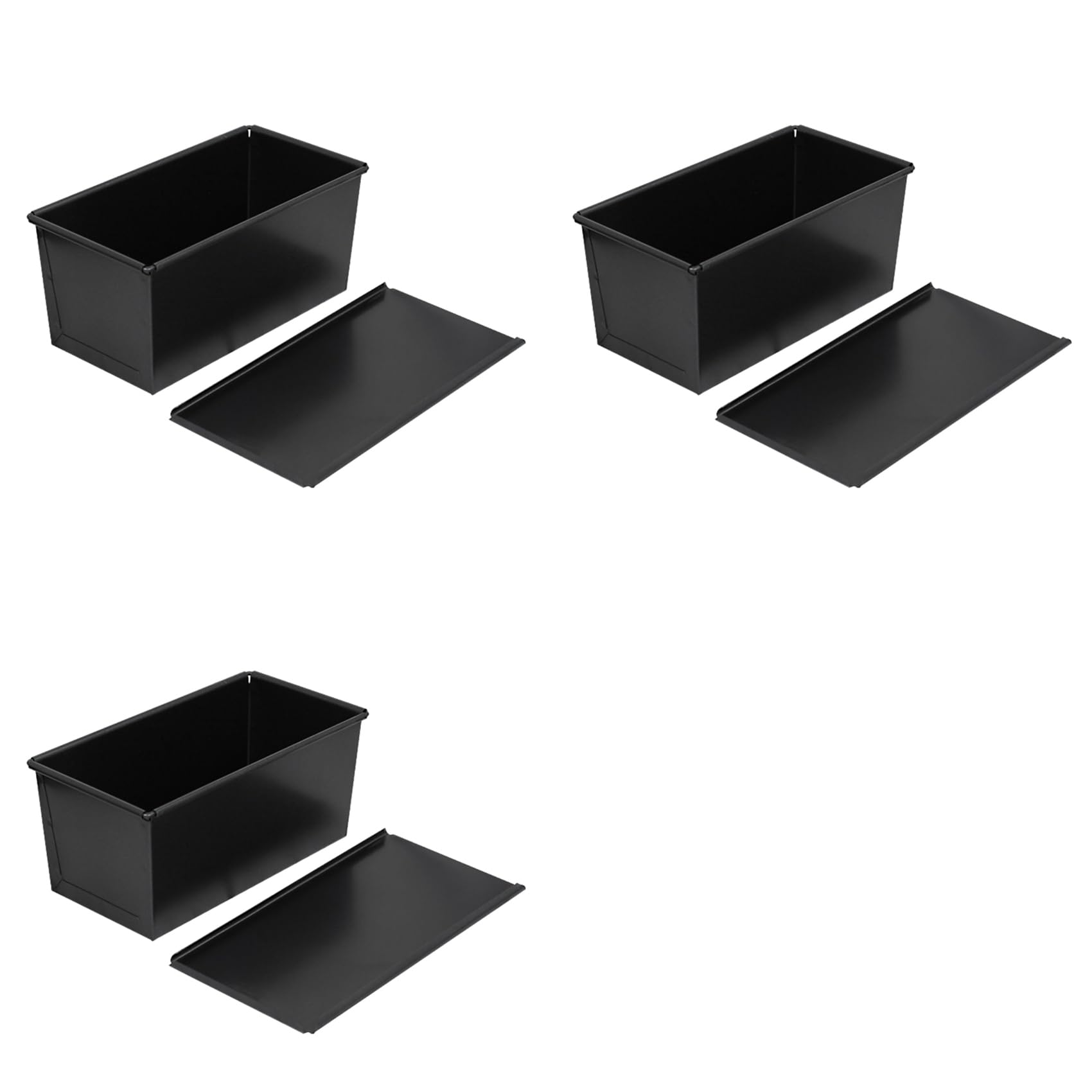 Vjsujehgy 3X 450G Carbon Steel Bread Loaf Pan with Cover Bread Toast Mold Lid Heavy Duty Professional Bread Maker Pan